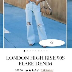 Vici London 90s High Rise Wide Leg jeans.
